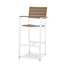 Bar Arm Chair Tex White / Teak